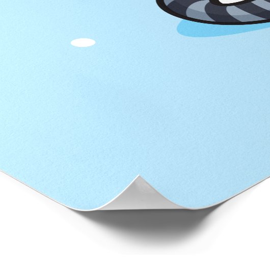 Kat met Poster hoofdtelefoon (16x20) (Hoek)