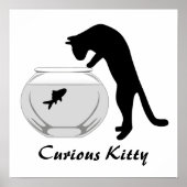 Kat met Poster van de vis Bowl (Voorkant)