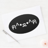 Kat met poten euticon ฅ^・ع・^ฅ Japanse Kaomoji Ov Ovale Sticker (Envelop)