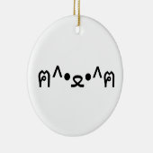 Kat met poten euticon ฅ^ ・ ع・ Japanse Kaomoji Keramisch Ornament (Rechts)