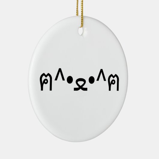 Kat met poten euticon ฅ^ ・ ع・ Japanse Kaomoji Keramisch Ornament (Rechts)