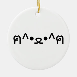 Kat met poten euticon ฅ^ ・ ع・ Japanse Kaomoji Keramisch Ornament