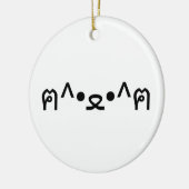 Kat met poten euticon ฅ^ ・ ع・ Japanse Kaomoji Keramisch Ornament (Links)