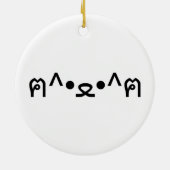 Kat met poten euticon ฅ^ ・ ع・ Japanse Kaomoji Keramisch Ornament (Achterkant)