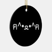 Kat met poten euticon ฅ^ ・ ع・ Japanse Kaomoji Keramisch Ornament (Rechts)