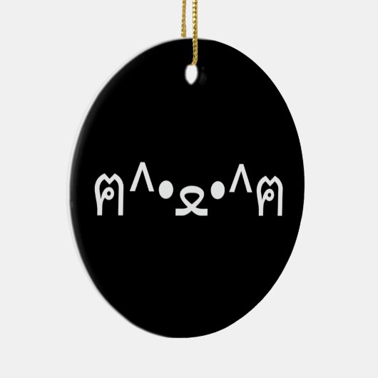 Kat met poten euticon ฅ^ ・ ع・ Japanse Kaomoji Keramisch Ornament (Rechts)