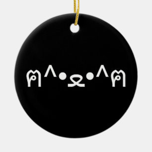 Kat met poten euticon ฅ^ ・ ع・ Japanse Kaomoji Keramisch Ornament