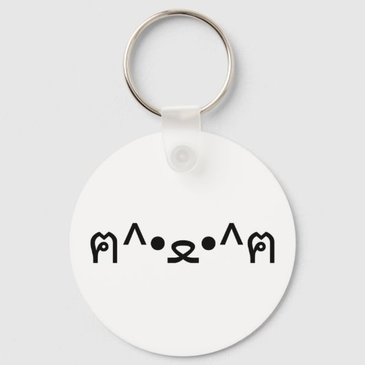 Kat met poten euticon ฅ^ ・ ع・ Japanse Kaomoji Sleutelhanger (Voorkant)