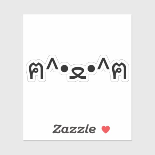 Kat met poten euticon ฅ^ ・ ع・ Japanse Kaomoji Sticker (Vel)