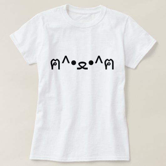 Kat met poten euticon ฅ^ ・ ع・ Japanse Kaomoji T-shirt (Design voorkant)