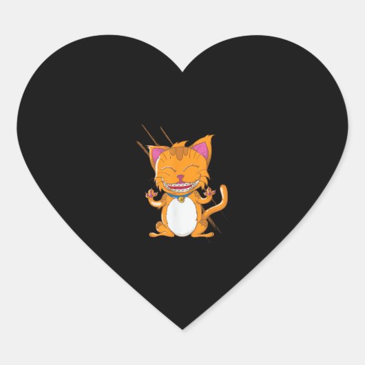 Kat met races hart sticker (Voorkant)