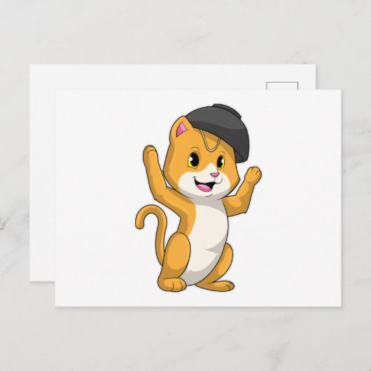 Kat met Ramen Kom Briefkaart (Voorkant / Achterkant)