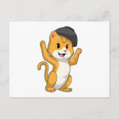 Kat met Ramen Kom Briefkaart (Voorkant)