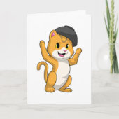 Kat met Ramen Kom Kaart (Voorkant)