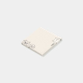 Kat met rasterachtergrond zegt hallo leuk je te zi post-it® notes (Schuin)