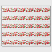 Kat met rode kerstkerstkerstkerstsieraad cadeaupapier (Vlak)