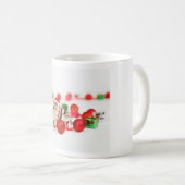 Kat met rode kerstkerstkerstkerstsieraad koffiemok (Voorkant rechts)