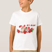 Kat met rode kerstkerstkerstkerstsieraad t-shirt (Voorkant)