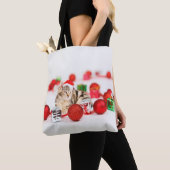 Kat met rode kerstmuts tote bag (Dichtbij)