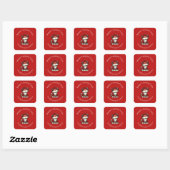 Kat met Rode Liefdesharten Schattig Leuk Valentijn Vierkante Sticker (Vel)