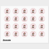 Kat met rode liefdesharten Schattig Leuke Valentij Ronde Sticker (Vel)