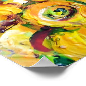 KAT MET RODE LINT EN ZONNEBLOEMEN POSTER (Hoek)