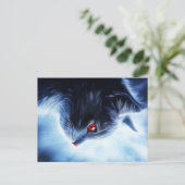 Kat met rode ogen briefkaart (Staand voorkant)