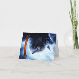 Kat met Rode Ogen Feestdagen Kaart