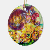 KAT MET RODE RIBBON EN ZONNEN KERAMISCH ORNAMENT (Links)