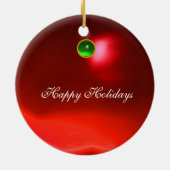 KAT MET RODE RIBBON EN ZONNEN KERAMISCH ORNAMENT (Achterkant)