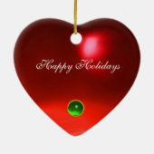 KAT MET RODE RIBBON EN ZONNEN KERAMISCH ORNAMENT (Achterkant)