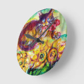 KAT MET RODE RIBBON EN ZONNEN RONDE KLOK (Hoek)