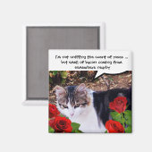 KAT MET RODE ROZEN EN SPEK MAGNEET (Voorkant / Achterkant)