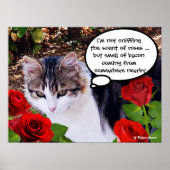 KAT MET RODE ROZEN POSTER (Voorkant)