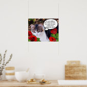 KAT MET RODE ROZEN POSTER (Keuken)