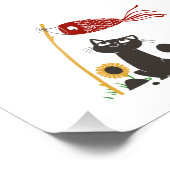 Kat met rolgordel en glansmachine - achtergrondkle foto afdruk (Hoek)