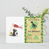 Kat met rolgordel en glansmachine - achtergrondkle kaart (Staand voorkant)