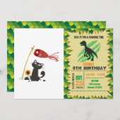 Kat met rolgordel en glansmachine - achtergrondkle kaart (Voorkant / Achterkant)