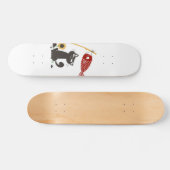 Kat met rolgordel en glansmachine - achtergrondkle persoonlijk skateboard (Horizontaal)