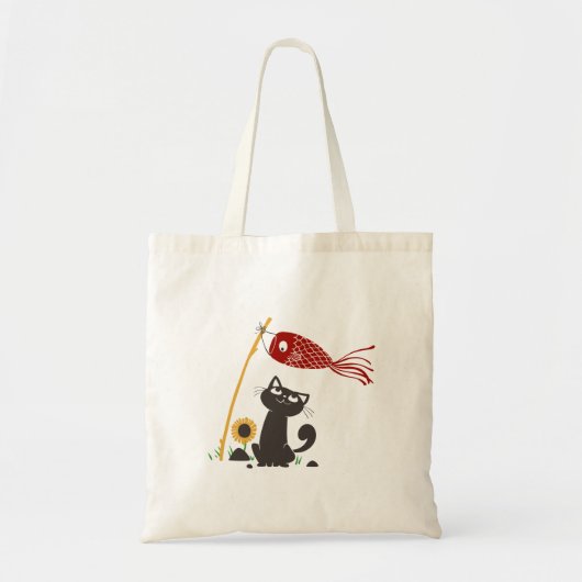 Kat met rolgordel en glansmachine - achtergrondkle tote bag (Voorkant)