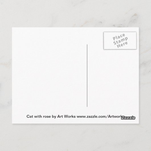 Kat met Roos Briefkaart (Achterkant)