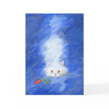 Kat met Roos Wenskaart