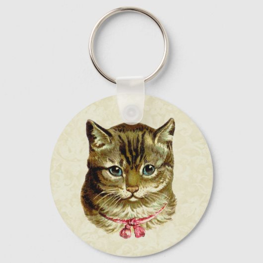 kat met roze romp sleutelhanger (Voorkant)