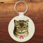kat met roze romp sleutelhanger (Voorkant)