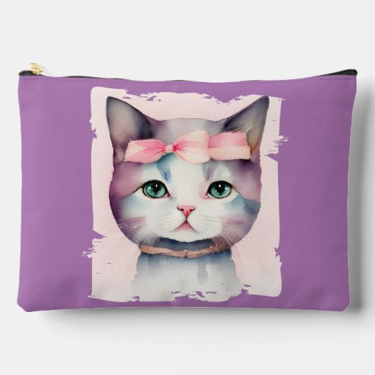  Kat met roze strik Etui (Voorkant)