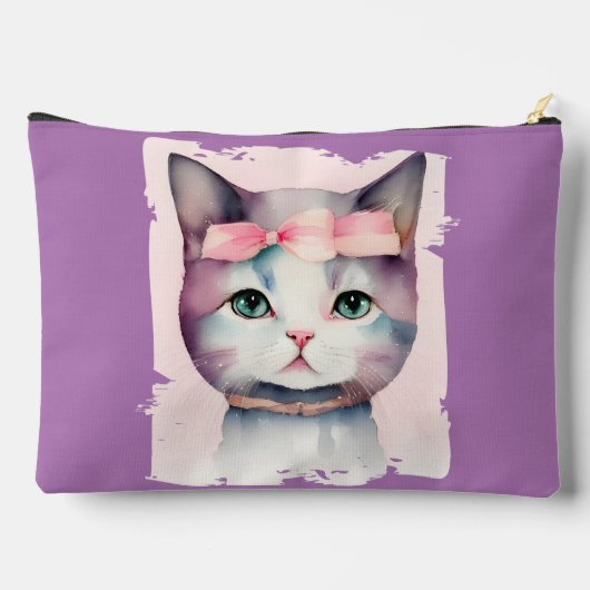  Kat met roze strik Etui (Achterkant)