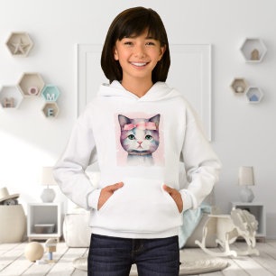 Kat met roze strik hoodie