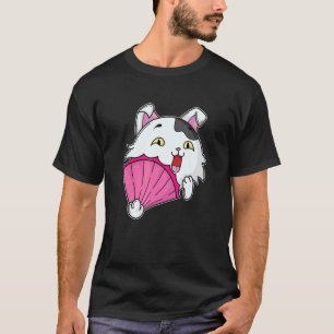 Kat Met Roze Waaiers T-shirt