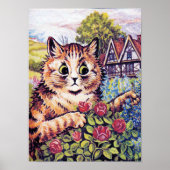 Kat met Rozen, Louis Wain Poster (Voorkant)