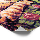 Kat met Rozen, Louis Wain Poster (Hoek)